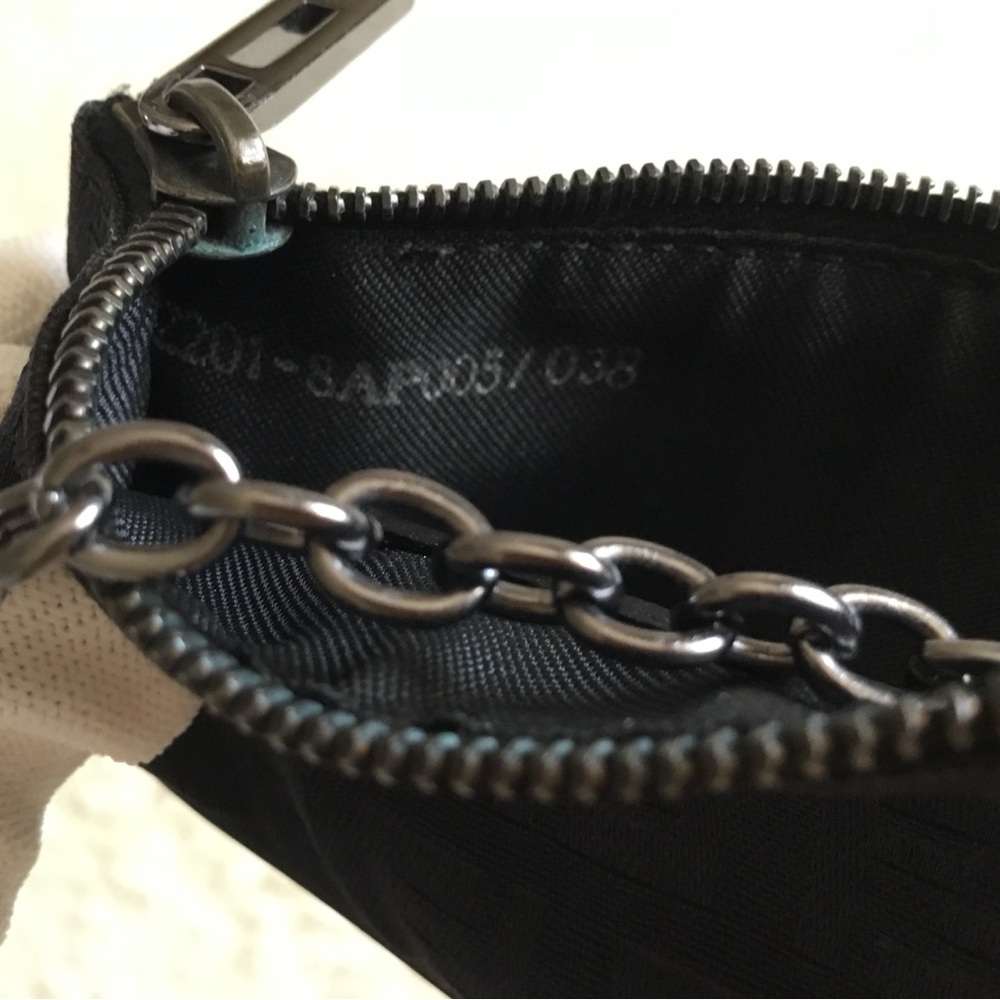 Auth FENDI Zucchino Small Pouch keychain Black Canvas - Picture 9 of 9